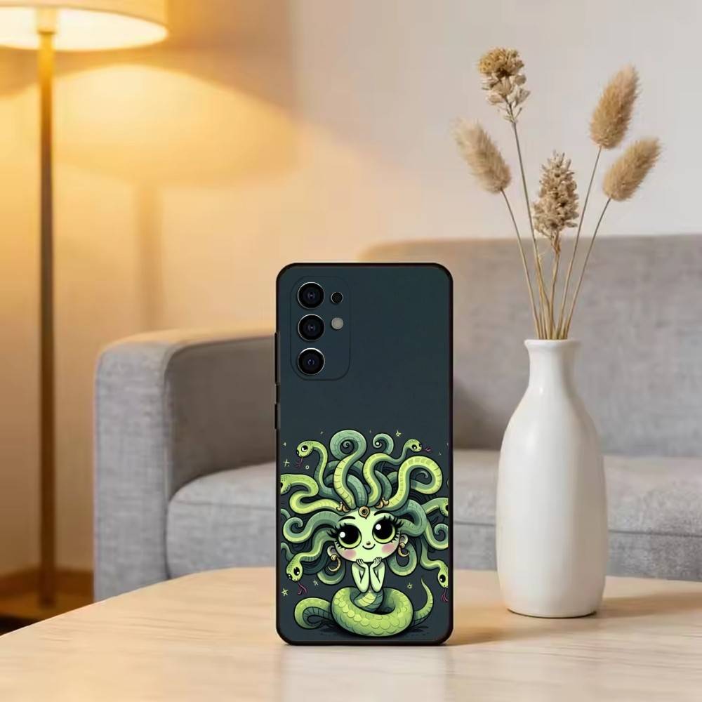 Medusa G-Mythology Phone Case Black Silicone Soft For Samsung S25,S24,S21,S22,S23,S30,Ultra,S20,Plus,Fe,Lite