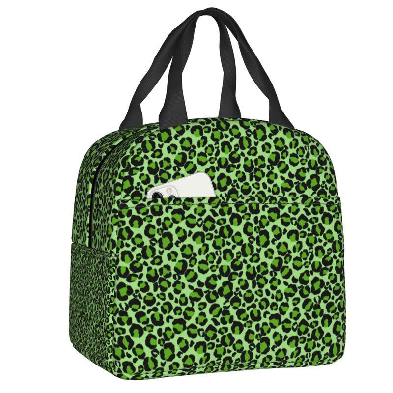 Borse Termiche Pranzo con Stampa Leopardo per Donne Pelle Animale Riutilizzabile Cooler Termico Cibo Pranzo Scatola Pranzo Lavoro Scuola Viaggio