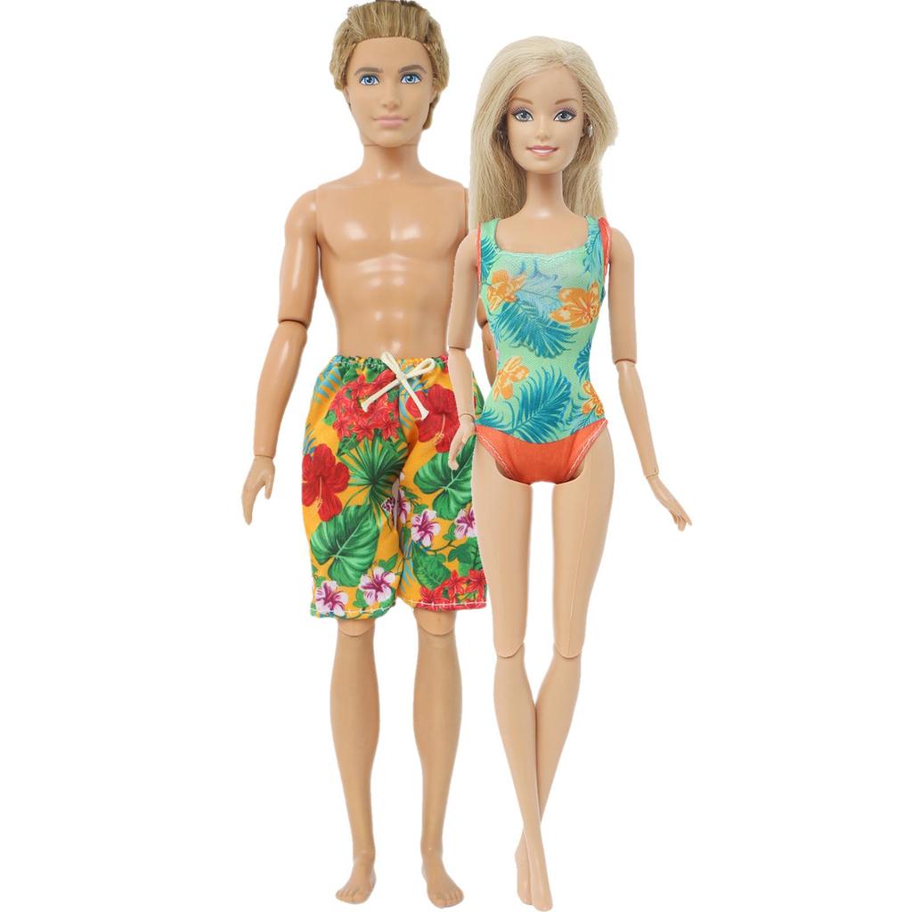 2 Sets Couple Swuimsuits for Ken for 30cm Dolls Doll Accessories Bikini Shorts 1/6 30cm Dolls House Toys(NO DOLLS)