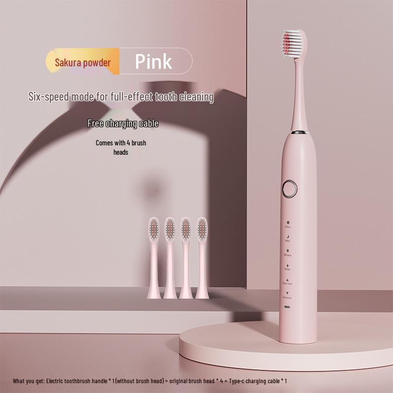Enhanced Rechargeable Electric Toothbrush: Six-Speed Adult Couple Set with Travel-Friendly Soft Bristle Design
