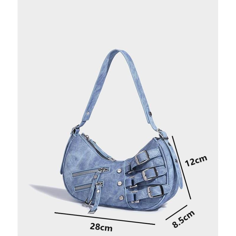 Fashion Versatile Zipper Shoulder Bags Y2K Style Female Underarm Bag Hottie Girls Hobo Bags Vintage PU Leather Handbag for Women