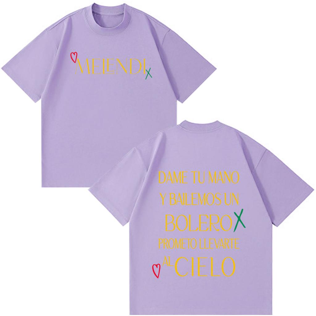 Rapper Melendi Tour Print 2026 Tees Unisex Unisex Fashion Tshirt Summer Shortsleeved Loose Casual Cotton Aesthetic Trend Tshirts