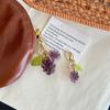 Keychain Pendant Grape Bunch Shape Purse Pencil Case Pendant with Universal Lobster Clasp Decorative Keyring Charm