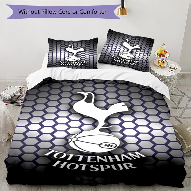 Tottenham Hotspur F.C Design Printed Pattern Duvet Cover Set – Includes 1 Duvet Cover and 2 Matching Pillowcases Bedroom Decor Christmas Gifts