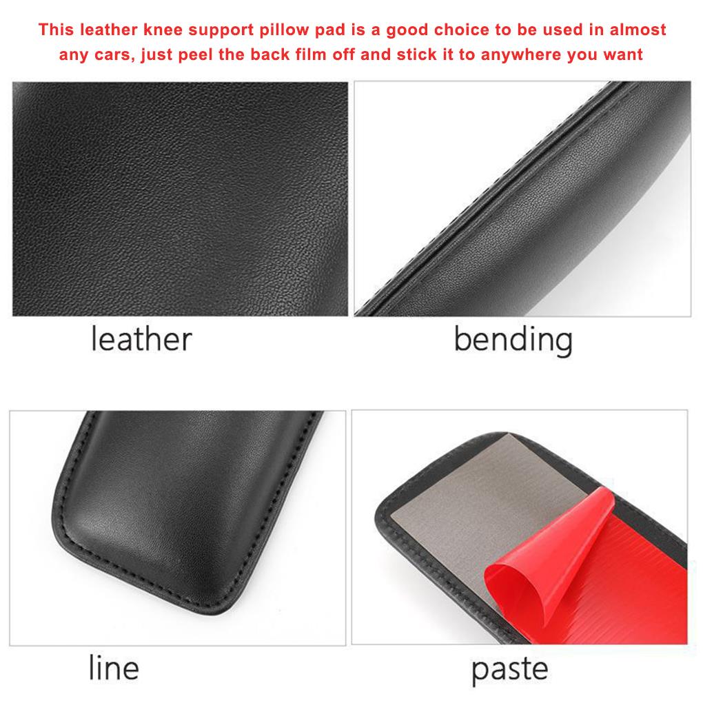 Genunchiere auto Pernă Picior Cot Braț Pernă din piele Accesoriu universal pentru automobile Bej 1 pereche