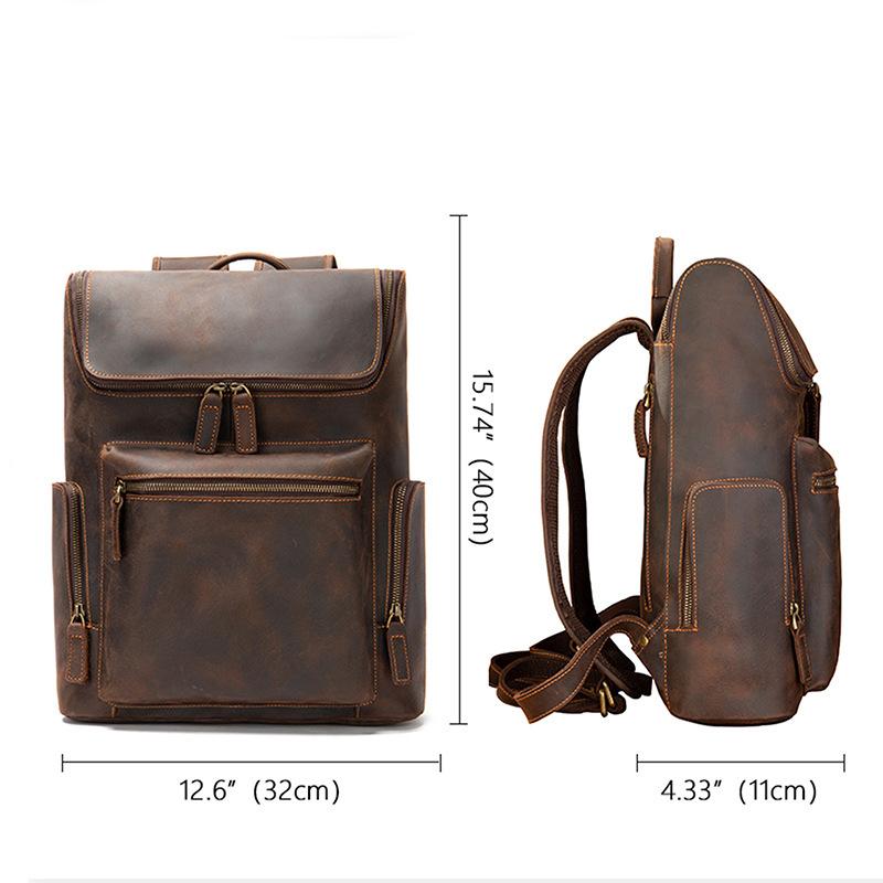 Men's Backpack Genuine Leather Travel Bag Laptop Bag Daypack luxury Designer Leather Backpack Vintage Fashion Bagpack Bag