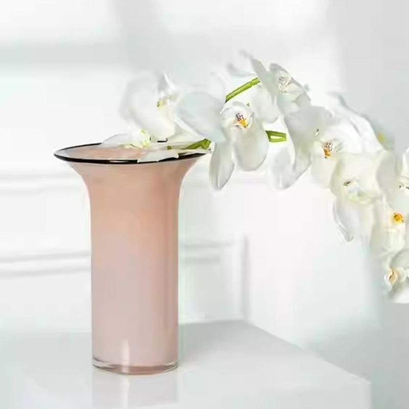 Modern Glass Vase Living Room Desktop Flower Vase Balcony Large Caliber Storage Flower Bottle Simple Home Decoration Accessories