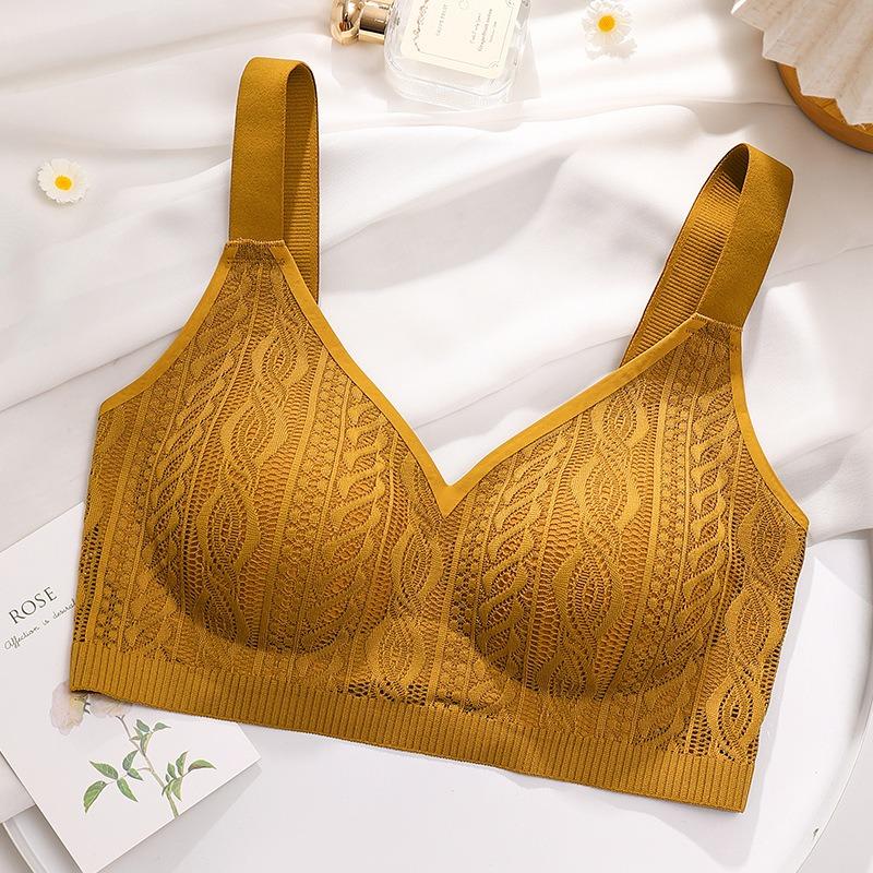 Plus Size Seamless Thin Push Up Wireless Sports Bra For Women