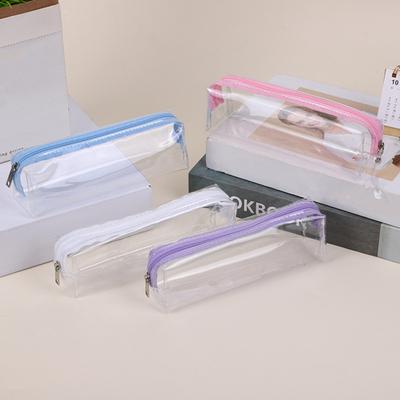 Transparent Pencil Bag Portable Zipper Pouch Multifunctional Cosmetic Bag Makeup Tool Stationery Organizers Office School Supplies
