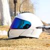 ORZ-958-Full Flip Up Motorcycle Helmet Dual Visor, Reinforced ABS Shell, DOT Certified Shockproof Outdoor Motorbike Safety Gear