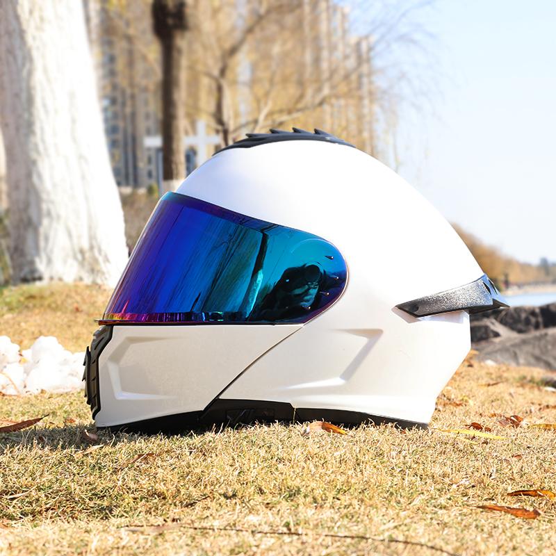 ORZ-958-Full Flip Up Motorcycle Helmet Dual Visor, Reinforced ABS Shell, DOT Certified Shockproof Outdoor Motorbike Safety Gear