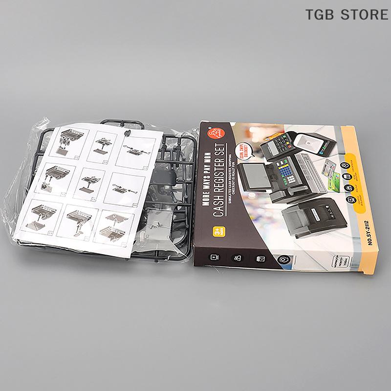 1Set Mini Cash Register Card Machine POS Machine DollHouse Supermarket Scene Props