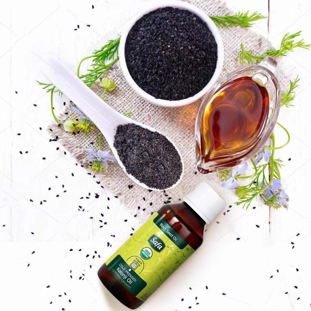 Safa Schwarzkümmelöl Bio Kaltgepresst Reines Schwarzkümmelöl |Reich an Omega 3,6 & 9 Essentiellen Fettsäuren|,Haare, Haut & Allgemeine Gesundheit