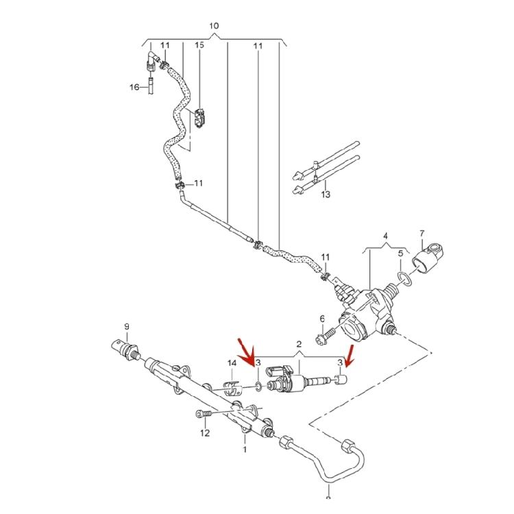 Einspritzdüse Automobilteil Zubehör Kraftstoffeinspritzdüse Dichtungen Reparatursatz 06H998907A 06H998907B