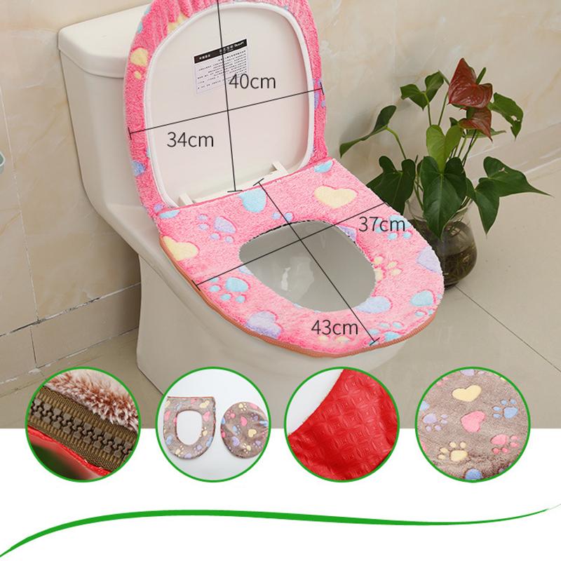 Buy Bathroom Warmer Toilet Seat Cloth Soft Closestool Washable Lid Top Cover Pad at affordable