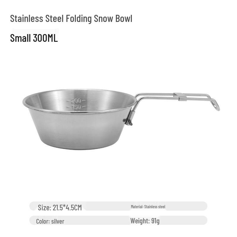 Portable 300ML Stainless Steel Folding Cup/Bowl for Outdoor Camping and BBQs