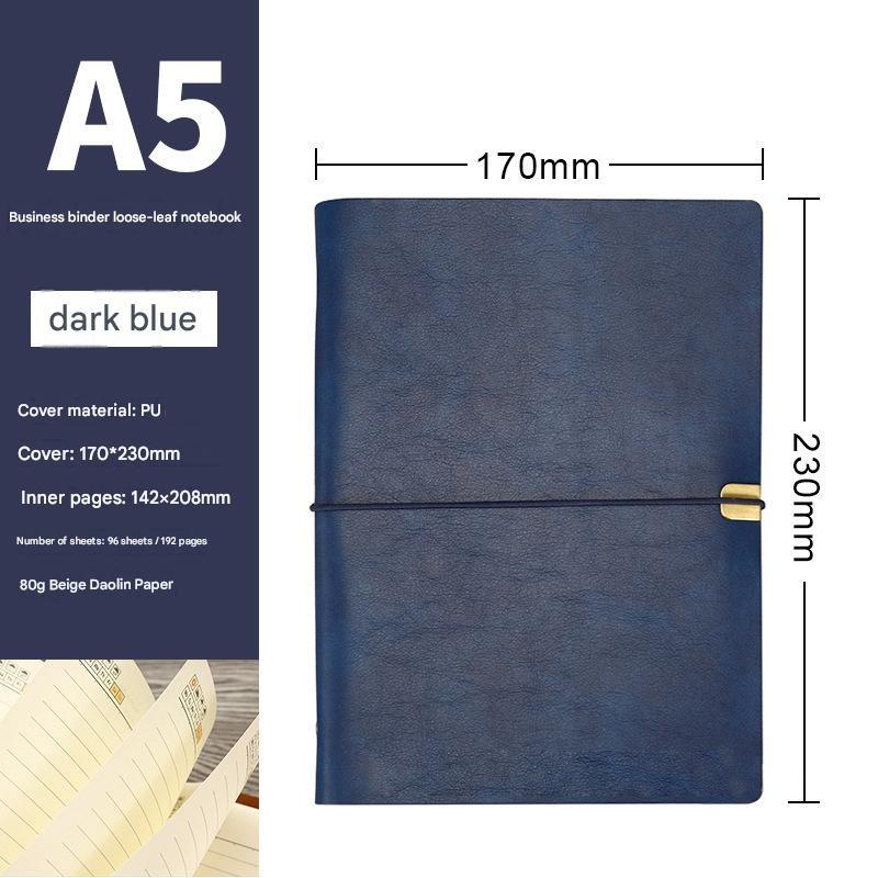 SYC A5 Diario Business Copertina Rigida in Pelle Raccoglitore ad Anelli 6 Anelli Fogli Mobili 100 Fogli Vuoti Rigati Stampato Planner Regalo