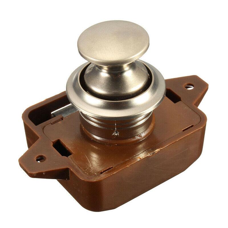 Push Button Lock Cupboard Furniture Door Camper ABS & Zinc Latch Useful