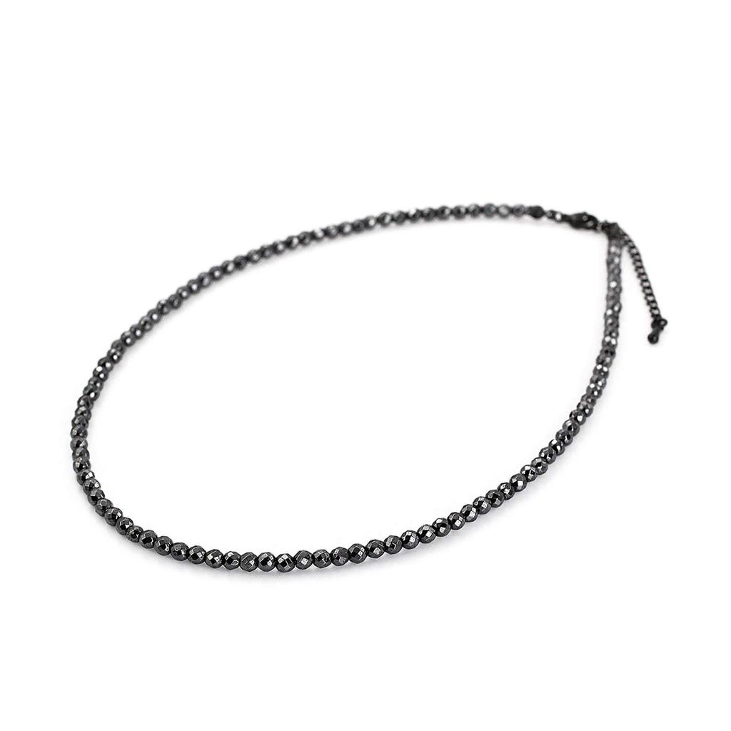 Hematite Magnetic Necklace for Stainless with String Tag [Barzaz] Women, Steel, 40cm, Black,