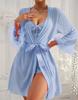 Women's lingerie nightgown sexy lace perspective seduction nightdress lace suspender set