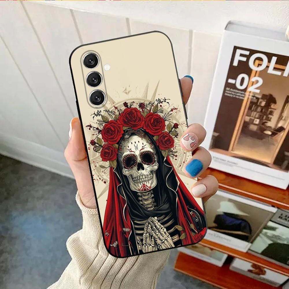 Santa Muerte Phone Case For Samsung Galaxy A13,A21s,A22,A31,A32,A52,A53,A71,A80,A91 Soft Black Shell