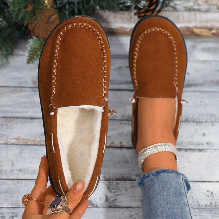 Casual Large Size Warm Doudou Shoes Shallow Mouth Autumn New Women's Comfortable Soft-soled Single Shoes