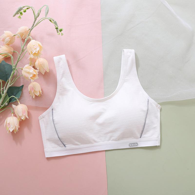 Printed Solid Color Lightweight Breathable Developmental Training Vest Soft Sleep Inner Undergarment for Puberty School Girls