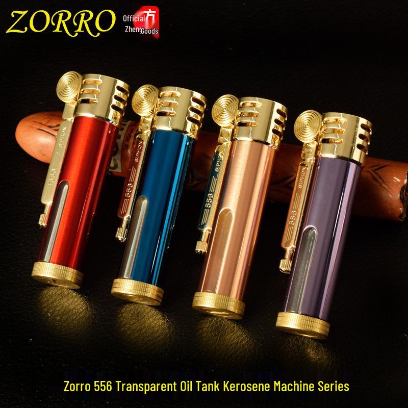 Zorro 556 Transparent Brass Kerosene Lighter - Metal Gift for Men