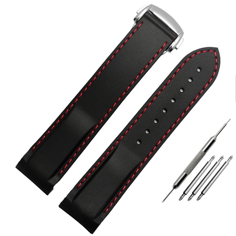 Bracelet de montre en caoutchouc et silicone Classic Arc, 20 mm/22 mm, compatible avec Omega Seamaster GMT Diver 300 Speedmaster Seiko Hamilton