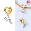 Pink Perfume Bottle Airplane Pendants Heart Cat Drawing Board Firefly Genuine Copper Bead Fits Bracelets Jewellery DoItYourself Women
