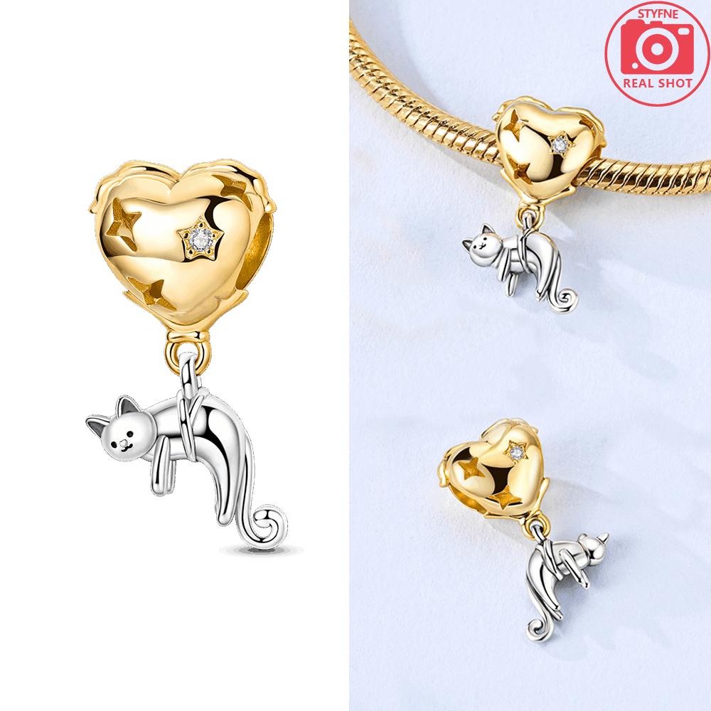 Pink Perfume Bottle Airplane Pendants Heart Cat Drawing Board Firefly Genuine Copper Bead Fits Bracelets Jewellery DoItYourself Women