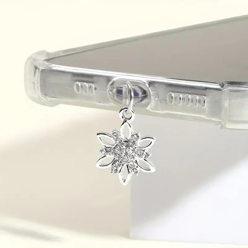 

Water Diamond Hexagonal Flower Phone Dust plug Pendant Accessories Suitable for iPhone for Samsung Type-C Interface