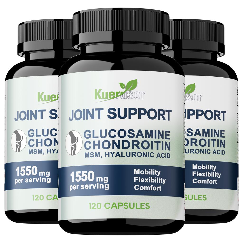 Joint Support Glucosamine Chondroitin Hyaluronic Acid Capsules 120 Count 1550mg — Mobility Support, Flexibility, Joint Comfort, Daily Wellness
