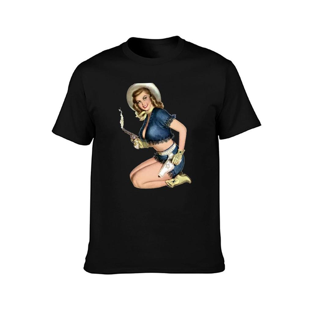 Cowgirl Pinup T-Shirt Graphic T Shirts for Man T Shirt Man Designer T-Shirt