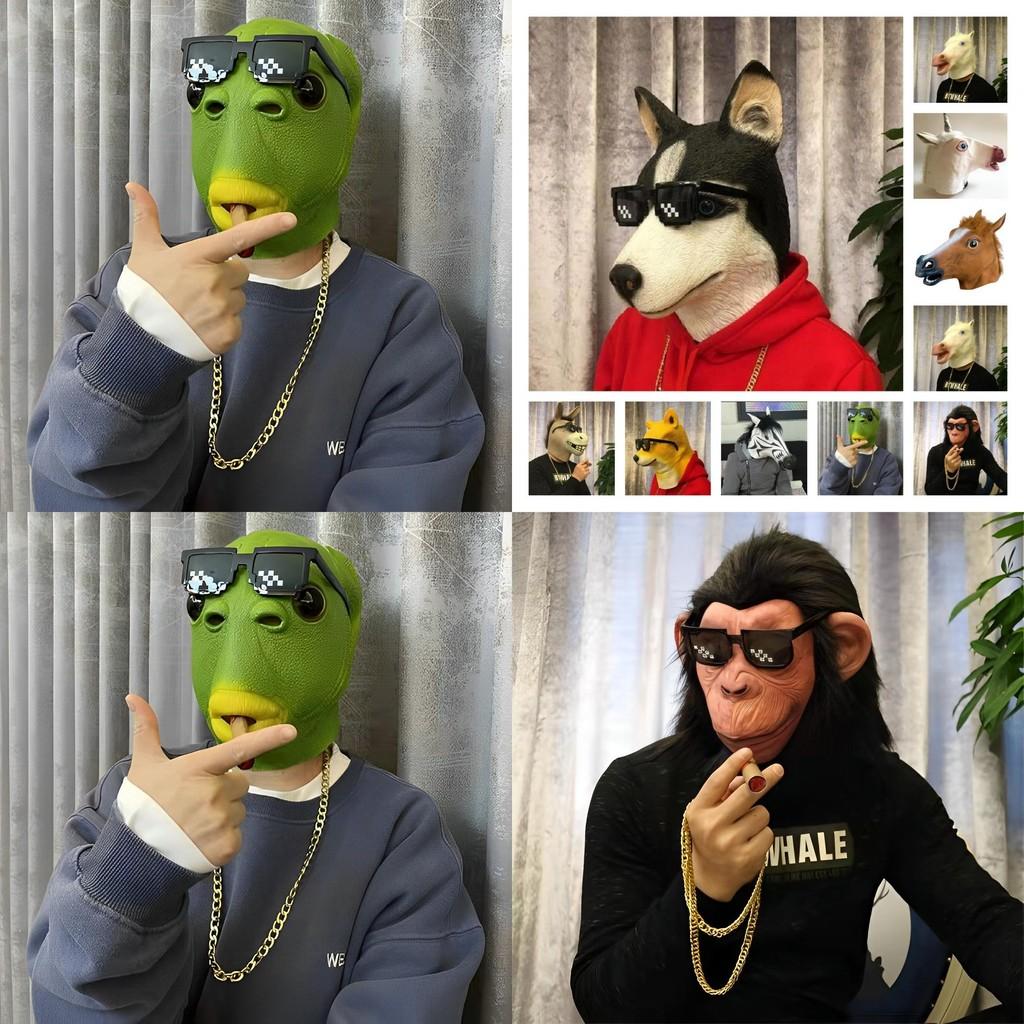 Maska Głowy Konia Halloween Cosplay Dodatek do Kostiumu Dla Dorosłych Straszna i Realistyczna