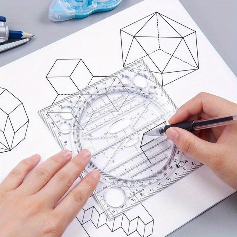 Multi-Function Drawing Tool Set,Rotatable Universal Design ,1pc Compass, Circular and Elliptical Templates, Mathematical