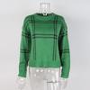 Europäischer & Amerikanischer Karomuster Farbblock Rundhals Pullover Strickware für Damen - Herbst/Winter Stil