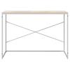 Computer Desk In White and Oak Look 110 X 60 X 70 Cm Engineered Wood