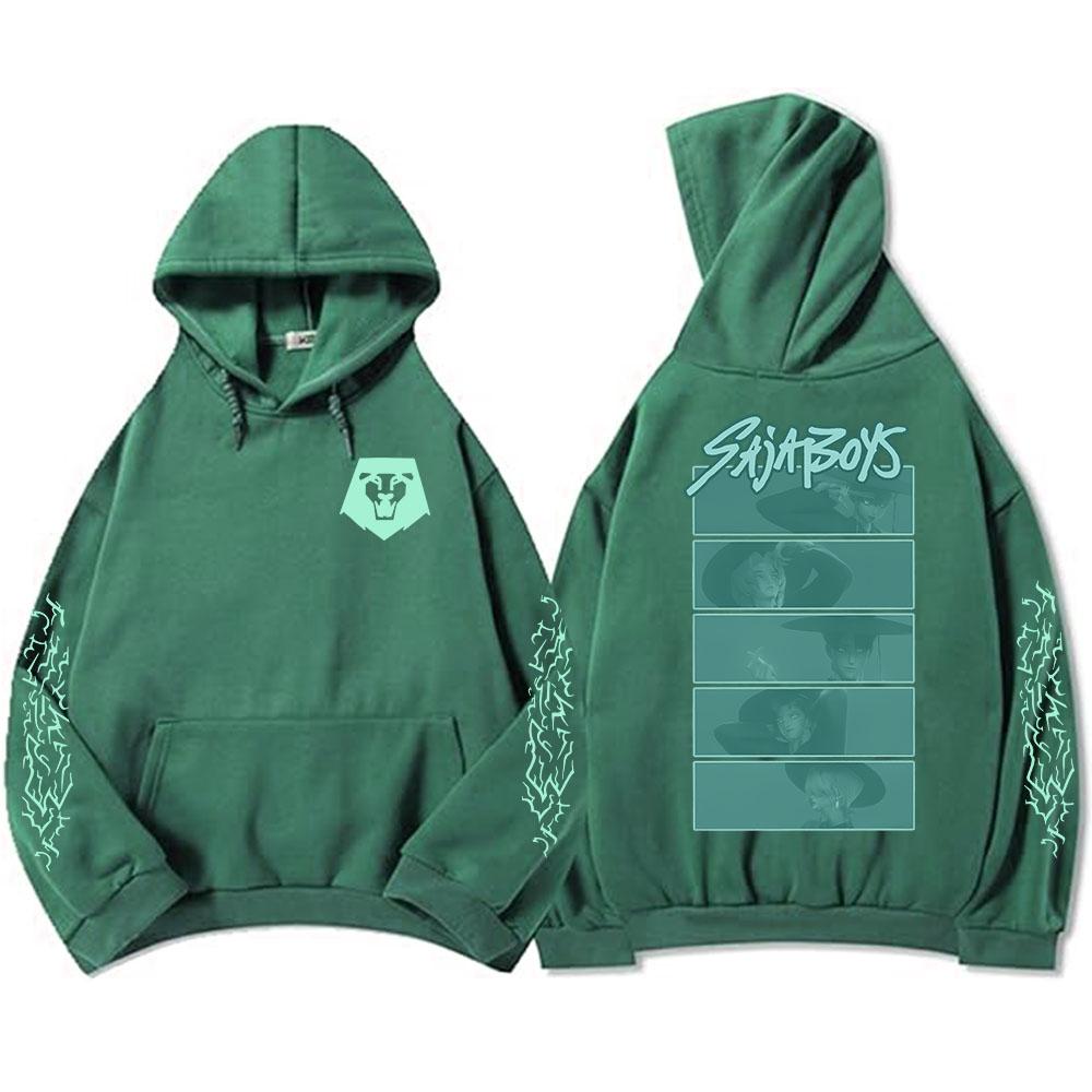 Saja Boys Glow in The Dark Adult Hoodie KPop Demon Hunters Graphic Printing Sweatshirts Long Sleeve Hooded Pullovers Men