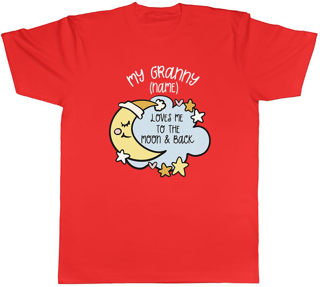 Personalised My Granny Loves me to the Moon Blue Unisexs TShirt Tee Gift Top