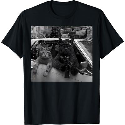 PiWine Lustige Gangsterkatzen Straße Vintage Katzenbande Meme Humor T-Shirt