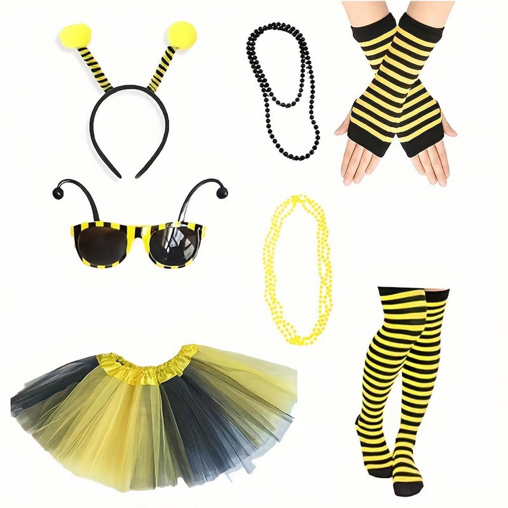 Costume Set for Adults Kids Halloween Party with Cape Headband Glasses