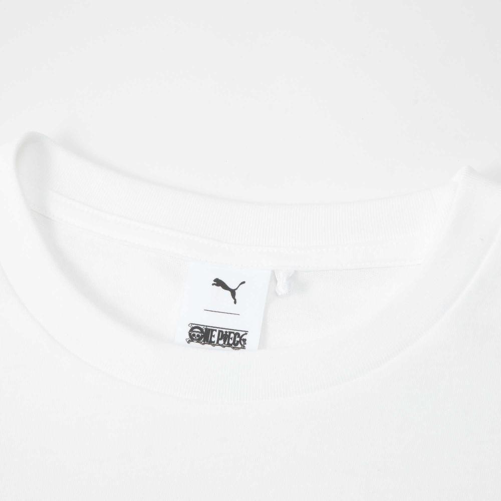 Puma X One Piece Cartoon Print Casual Crew Neck Short Sleeve T-Shirt Unisex Tops White 624665-02