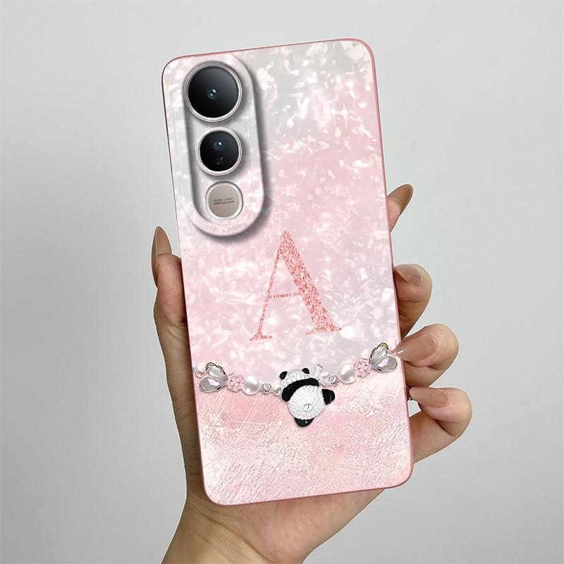 For Vivo V50 Lite Case V2441 Fashion Crown Letters Phone Shell Soft Liquid Silicone Back Cover Full Protection Shockproof Bumper