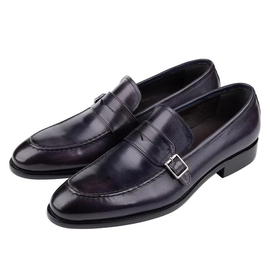Fashion Business Loafers New Style Handmade Dress Shoes High Class Wedding Casual Office Elegant Male Suit Footwear Amazing Purple Color