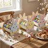 DIY Paint Easter Bunny Basket Wooden Candy Storage Basket Rabbit Storage Box  Easter Parties