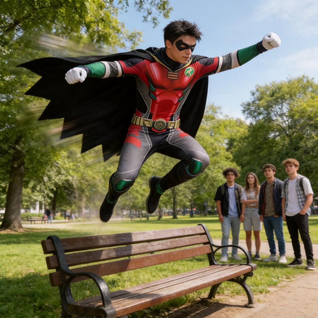 Κοστούμι Cosplay Robin DC Titans με Πολυεστερικό Ύφασμα για Role Play Anime