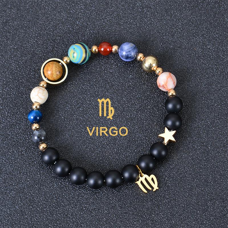 Eight major planets and twelve zodiac signs bracelet, frosted stone, bead bracelet, planets, Christmas gift, Stocking stuffers