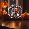 Spooky Halloween Decorations Set of 3 Acrylic Witch Skeleton and Pumpkin Ornaments for Hanging 2D Flat Decor