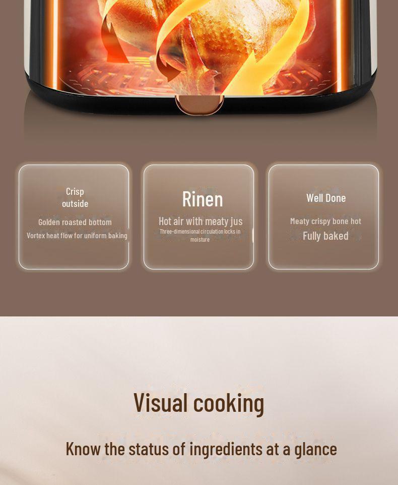 8L Large-Capacity Multifunctional Oil-Free Smokeless Electric Air Fryer for Home